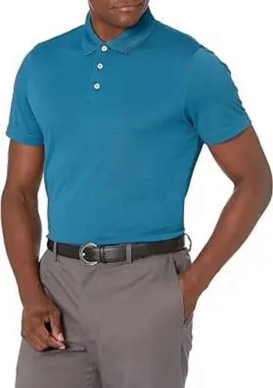 Amazon Essentials Men's Slim-Fit Quick-Dry Golf Polo Shirt, Blue, Small NWT